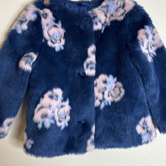 Janie and Jack Faux Floral Print coat Jacket size 12-18 months - Picture 2 of 7